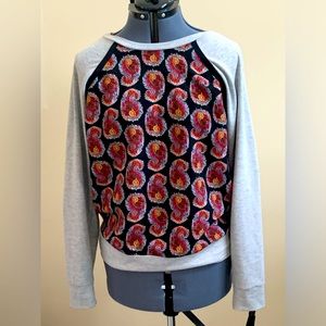 Rachel Roy Sweatshirt with Woven Front, Size L; gently used